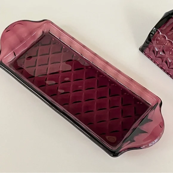 Circleware Plum Purple Amethyst Butterfly Butter Dish - Picture 7 of 16